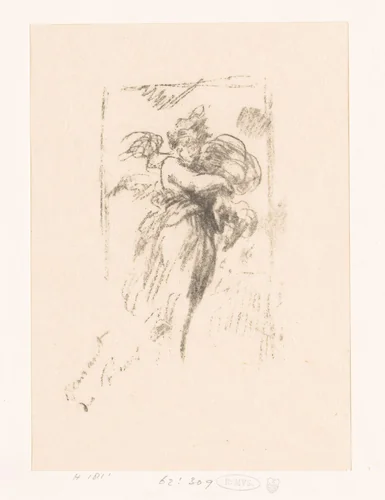 Studie van een danseres die bloemen strooit by Henri Fantin-Latour, print, 1903-1904