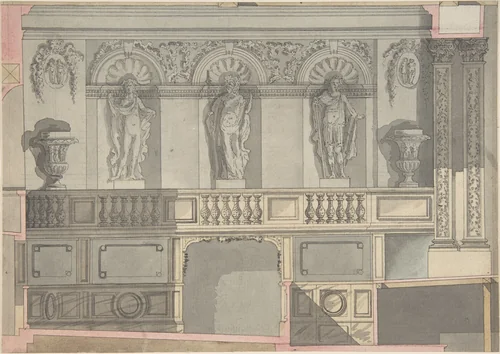 Design for a Court Theatre by anonymous, drawing, 1700-1799