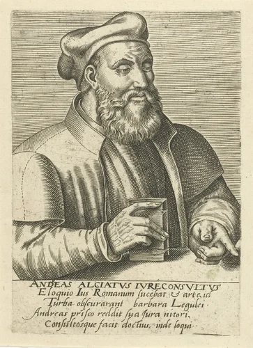Portret van Andrea Alciati by anonymous, print, 1567-1650