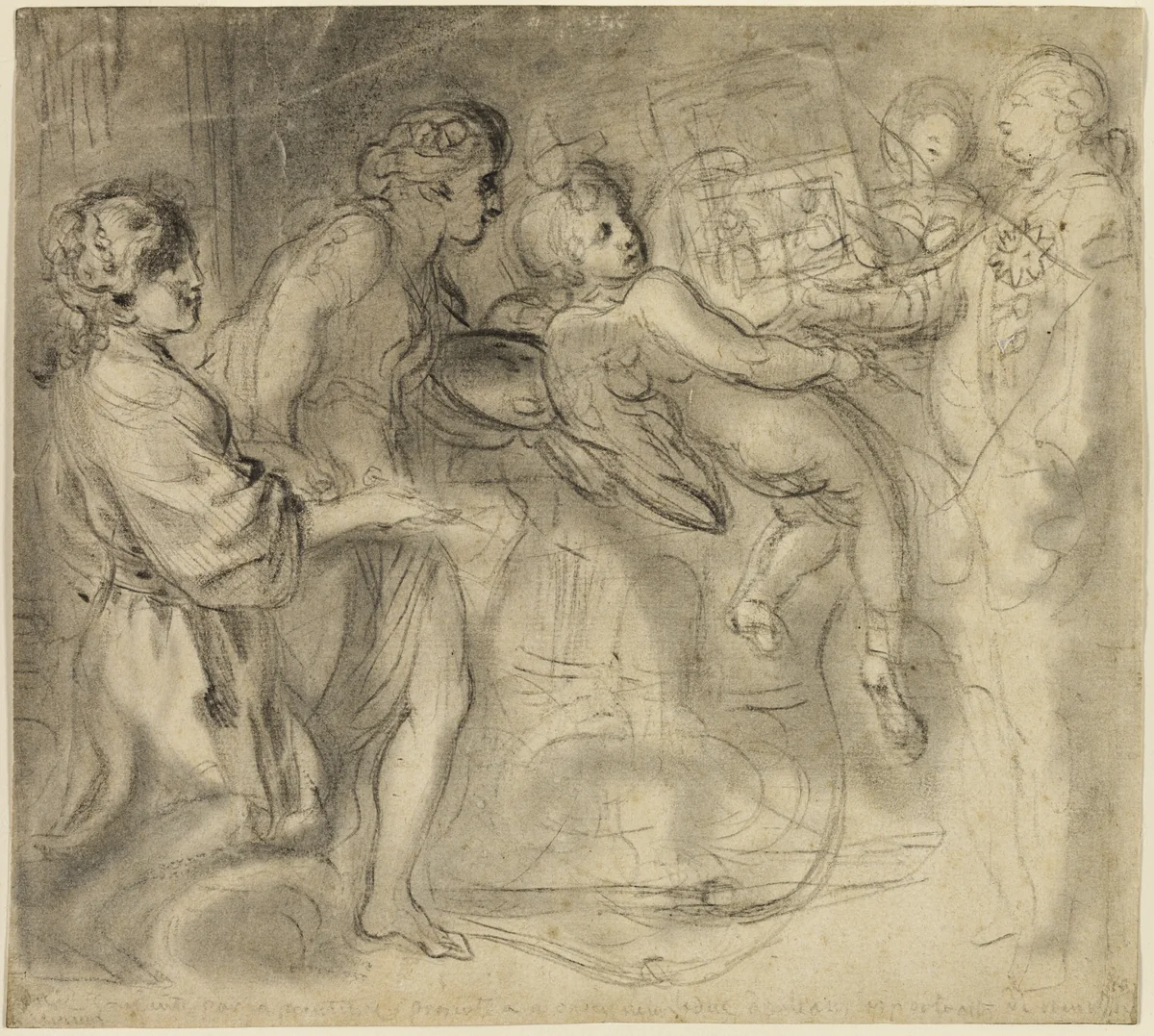 The Genius of Painting by Gabriel Jacques de Saint-Aubin, drawing, 1744-1780