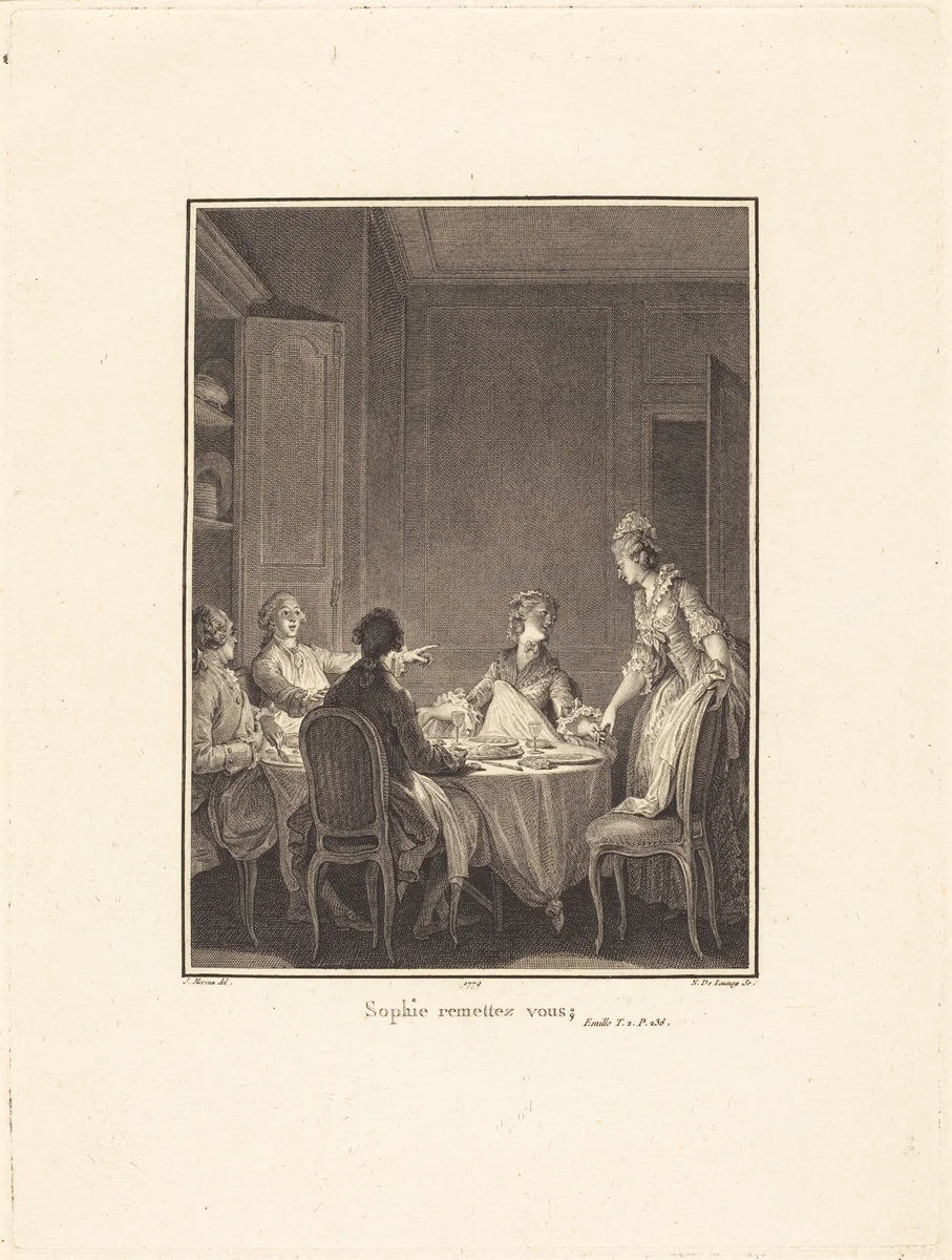 Sophie remettez-vous by Nicolas Delaunay; Jean-Michel Moreau the Younger, print, 1779