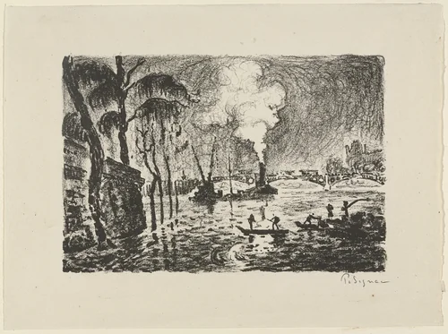 The Seine Flooding in 1910 by Paul Signac, print, 1923