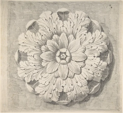 Study of a Classical Rosette by Thomas Hardwick, drawing, 1776-1779