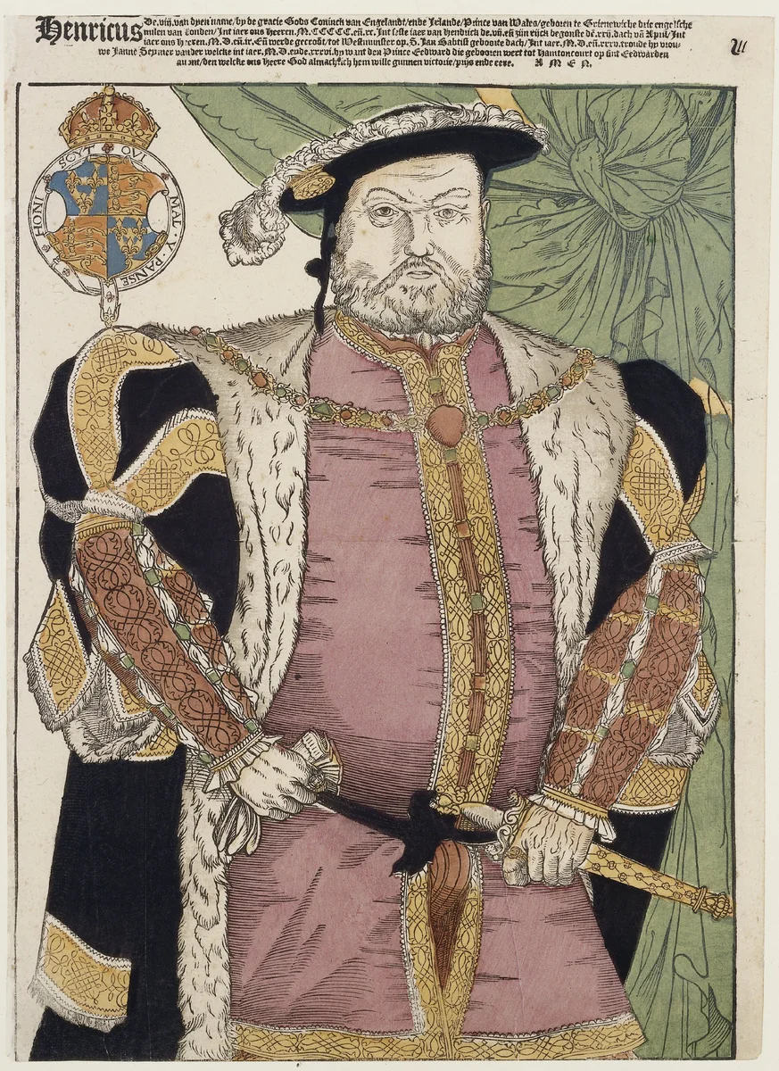 Portret van Hendrik VIII van Engeland by Unknown, print, 1547