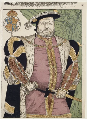 Portret van Hendrik VIII van Engeland by Unknown, print, 1547
