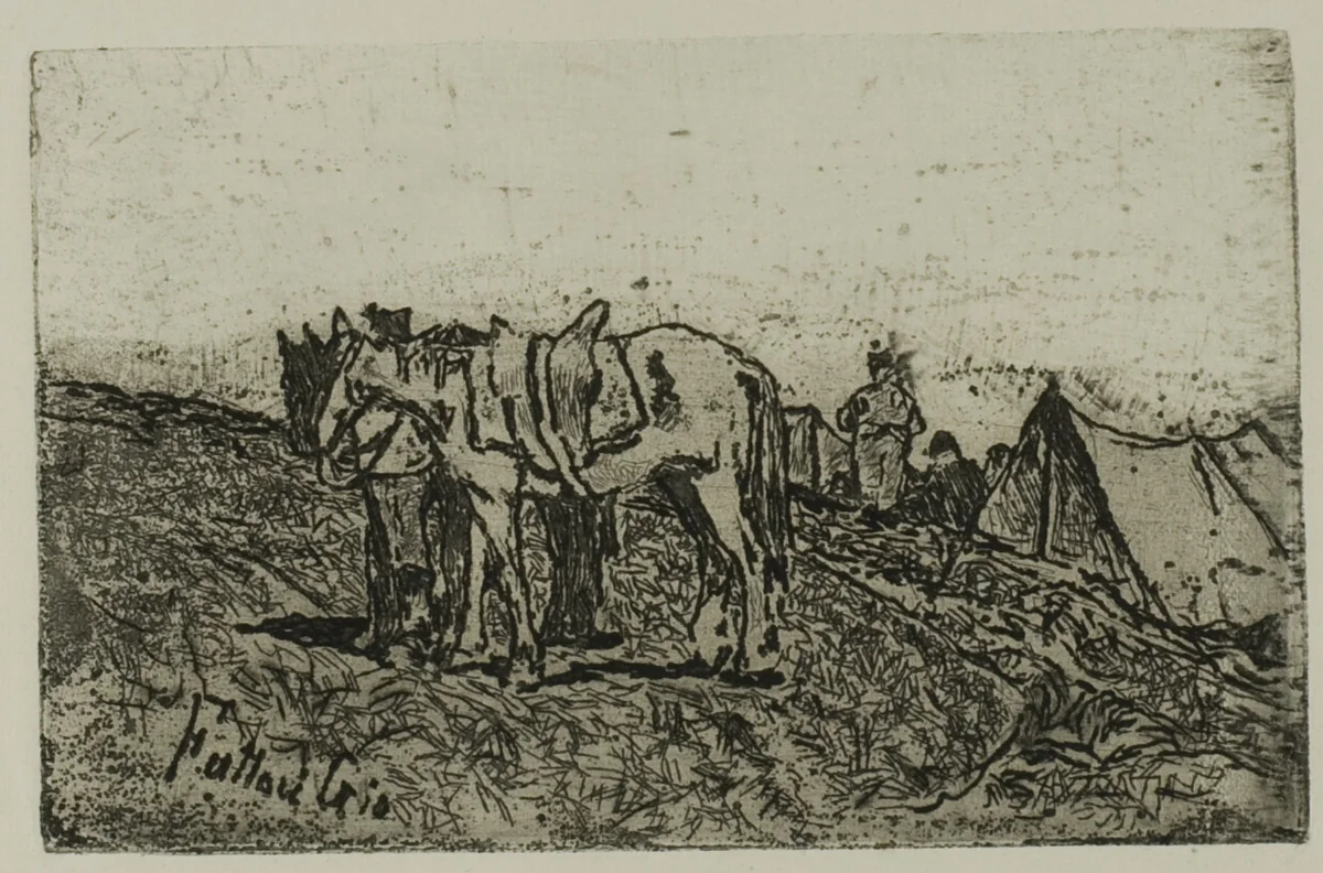 Maneuvers by Giovanni Fattori, print, 1845-1908