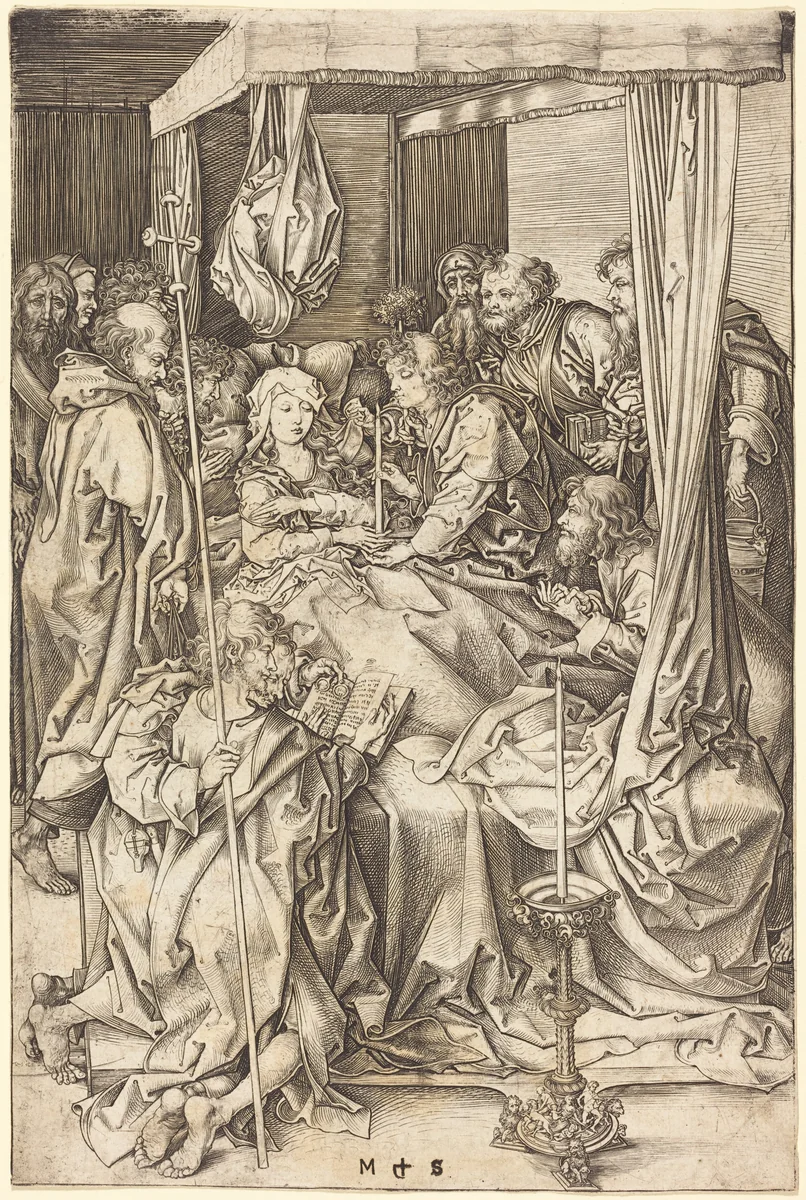 Death of the Virgin by Martin Schongauer, print, 1470-1475