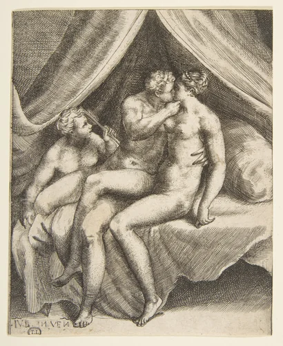 Venus and Mars, from "The Loves of the Gods" by Giulio Bonasone, print, 1531-1560