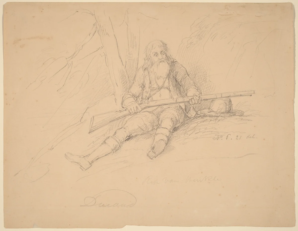 Rip Van Winkle by Asher Brown Durand, drawing, 1840