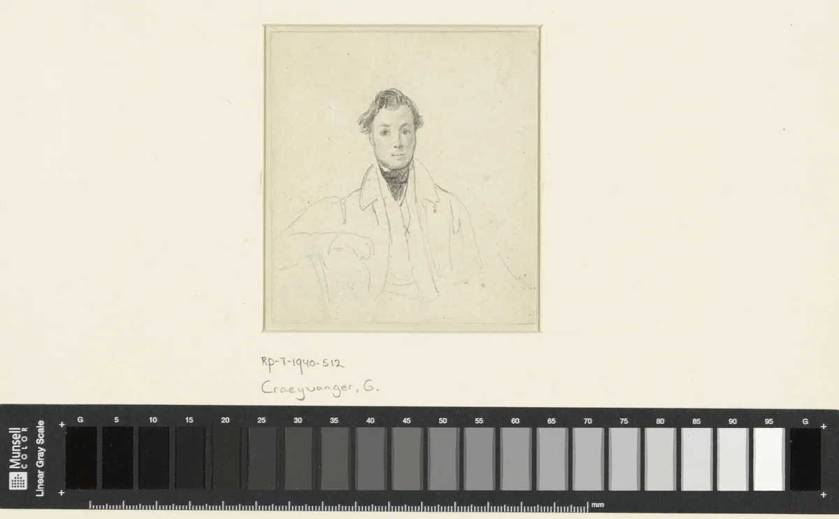 Portret van Carel Jacobus Behr by Gijsbertus Craeyvanger, drawing, 1830-1895