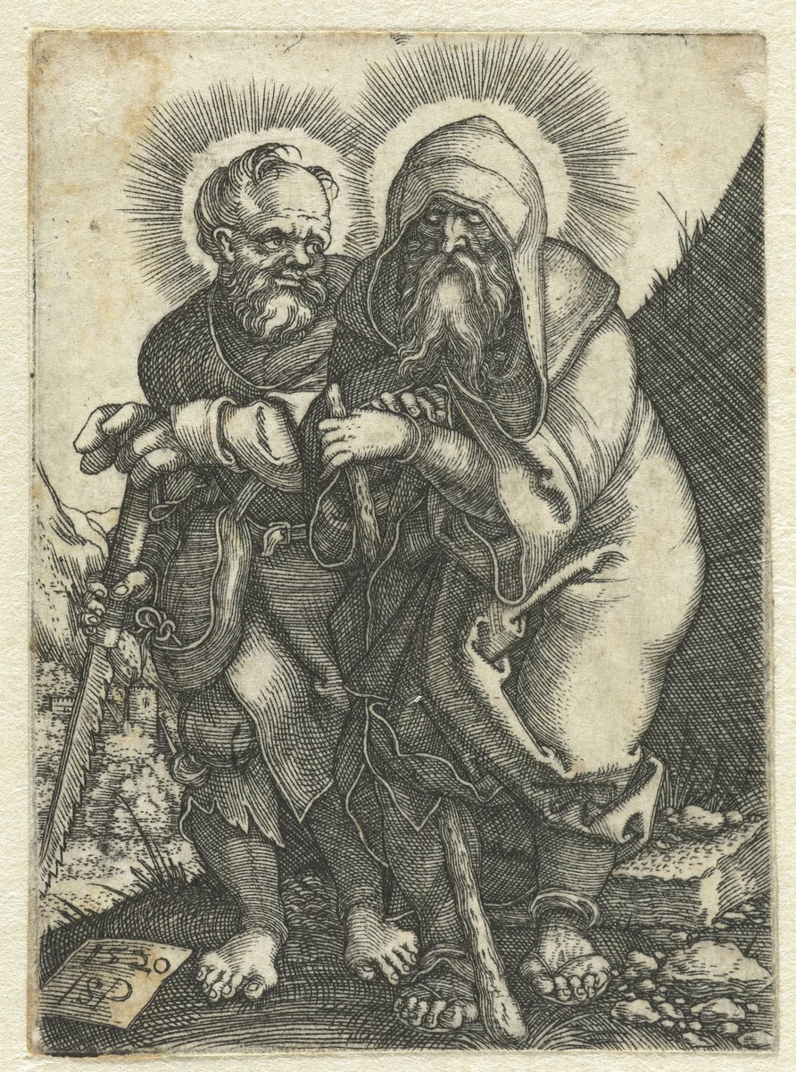 Simon Zelotes en Judas Taddeüs by Unknown, print, 1520