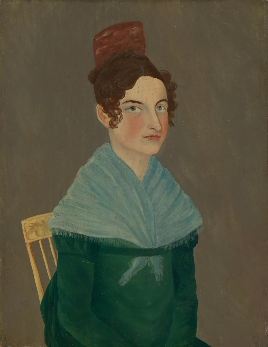 The Blue Shawl by American 19th Century, painting, 1820