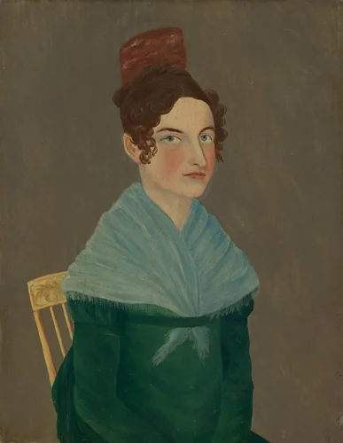 The Blue Shawl by American 19th Century, painting, 1820