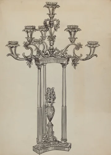 Candlestick by Lillian Causey, index of american design, 1936