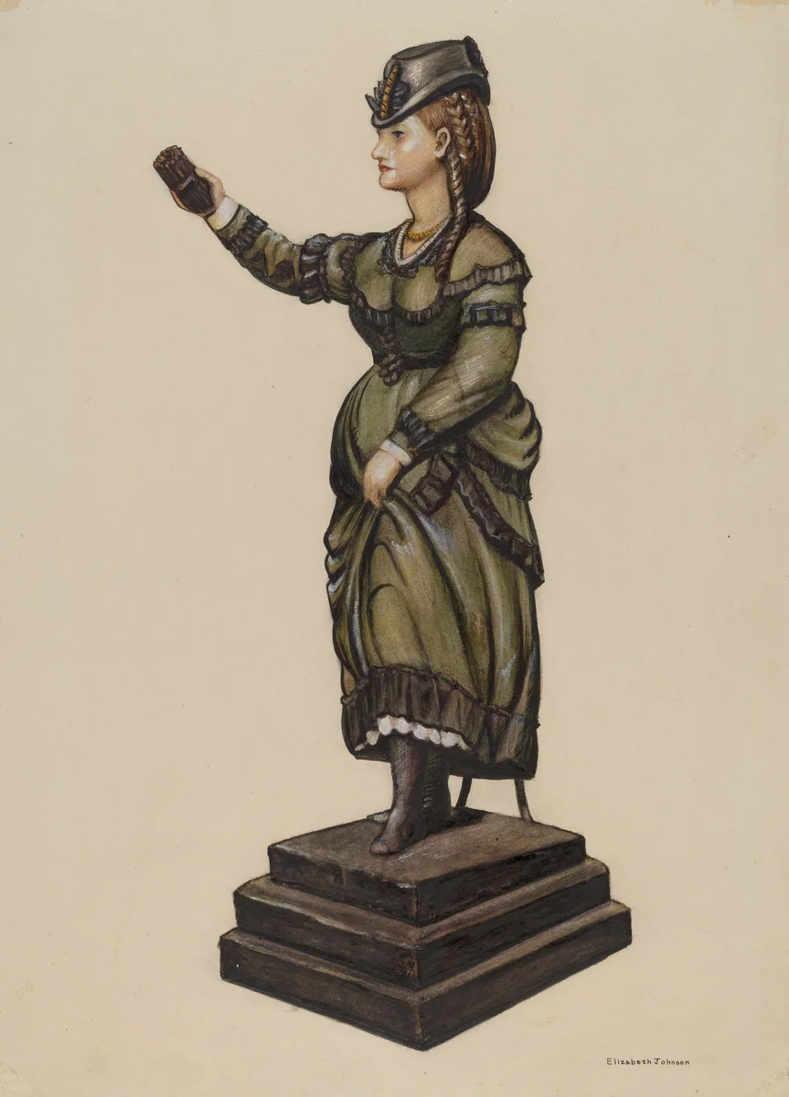 Cigar Store Figure by Elizabeth Johnson, index of american design, 1942