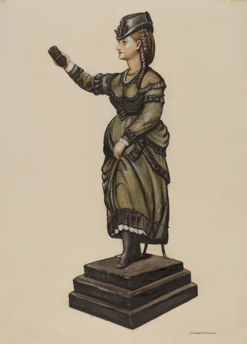 Cigar Store Figure by Elizabeth Johnson, index of american design, 1942
