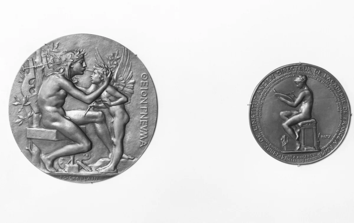 Medal designed in Honor of M. Jules-Eugène Lenepveu by Louis-Oscar Roty, metalwork, 1881