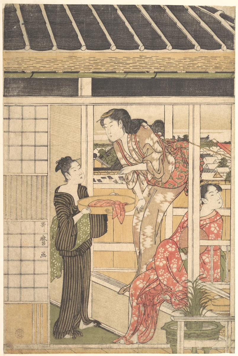 Washing Day by Kitagawa Utamaro (喜多川歌麿), print, 1778-1798