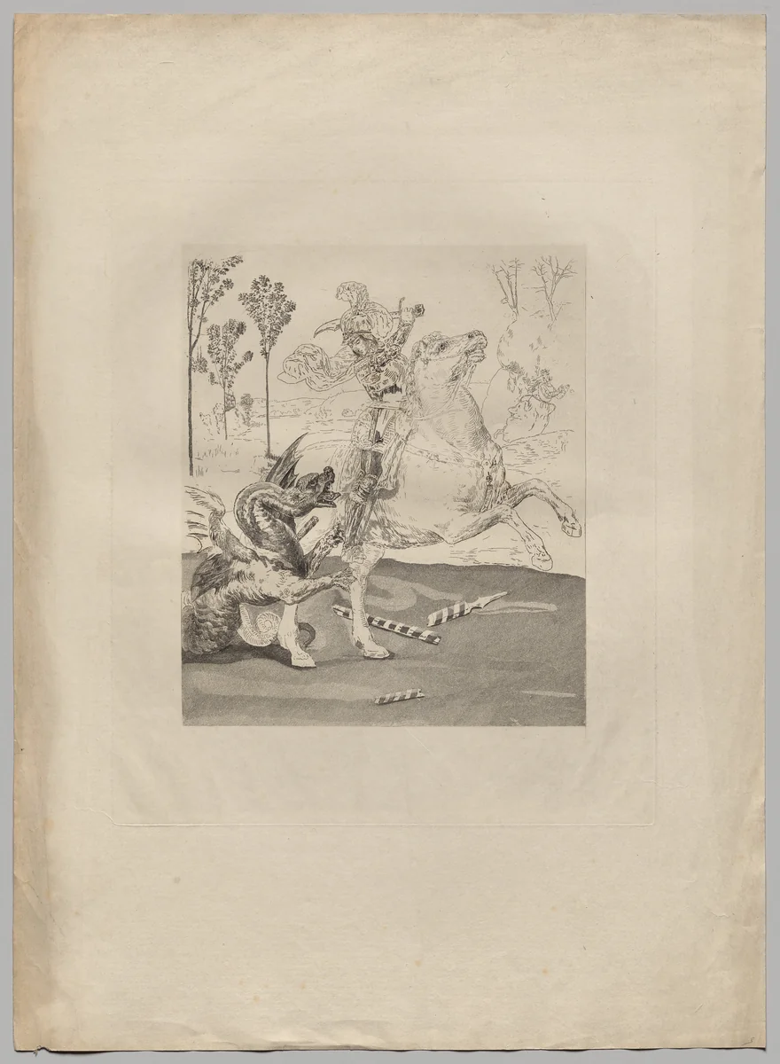 St. George and the Dragon (1) by Claude-Ferdinand Gaillard, print, 1885