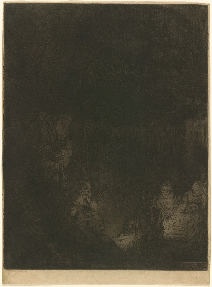 The Entombment by Rembrandt van Rijn, print, 1654