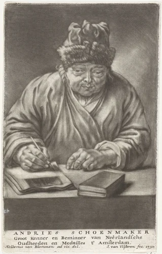 Portret van Andries Schoemaker by Johannes van Vilsteren, print, 1750