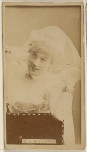 Mlle. Myrrha, from the Actors and Actresses series (N45, Type 8) for Virginia Brights Cigarettes by Allen & Ginter, photograph, 1885-1891