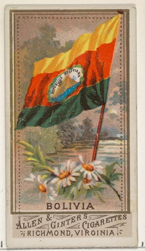 Bolivia, from Flags of All Nations, Series 1 (N9) for Allen & Ginter Cigarettes Brands by Allen & Ginter, print, 1887