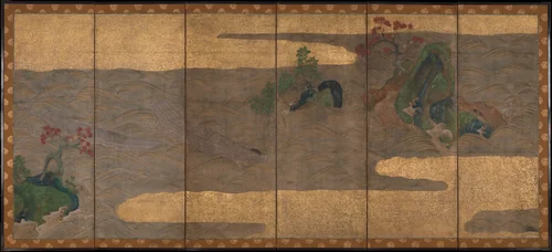 Boats upon Waves by Tawaraya Sōtatsu (俵屋宗達), painting, 1634-1699