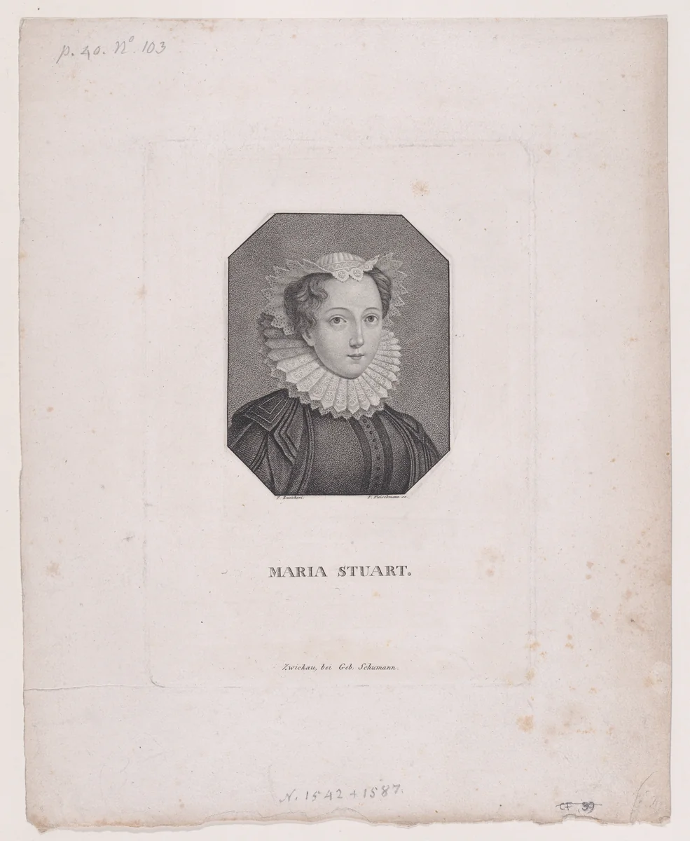 Mary, Queen of Scots by Friedrich Fleischmann, print, 1820-1830