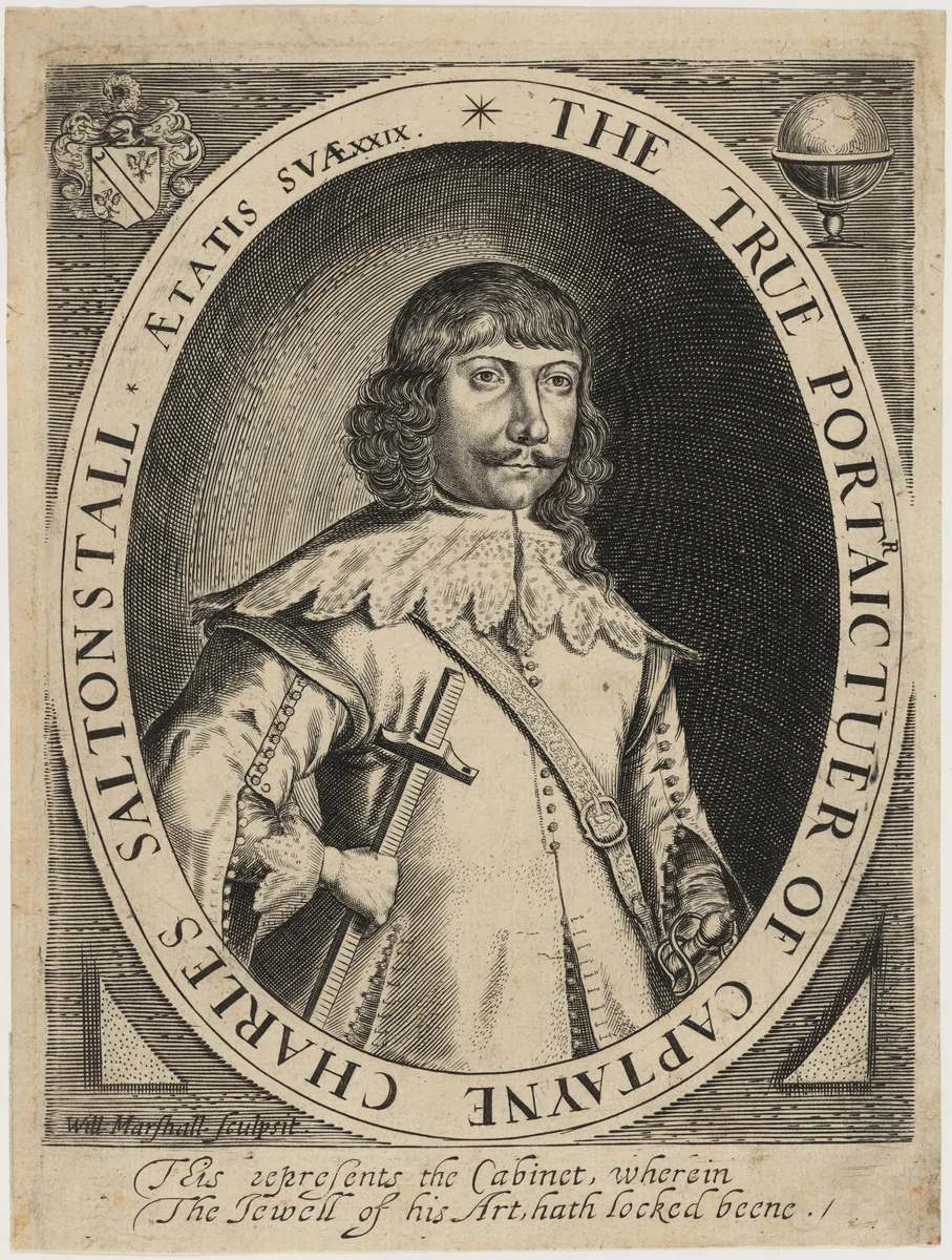 Captain Charles Saltonstall by William Marshall, print, 1642