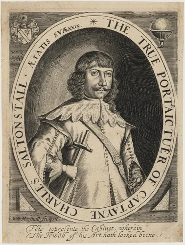 Captain Charles Saltonstall by William Marshall, print, 1642