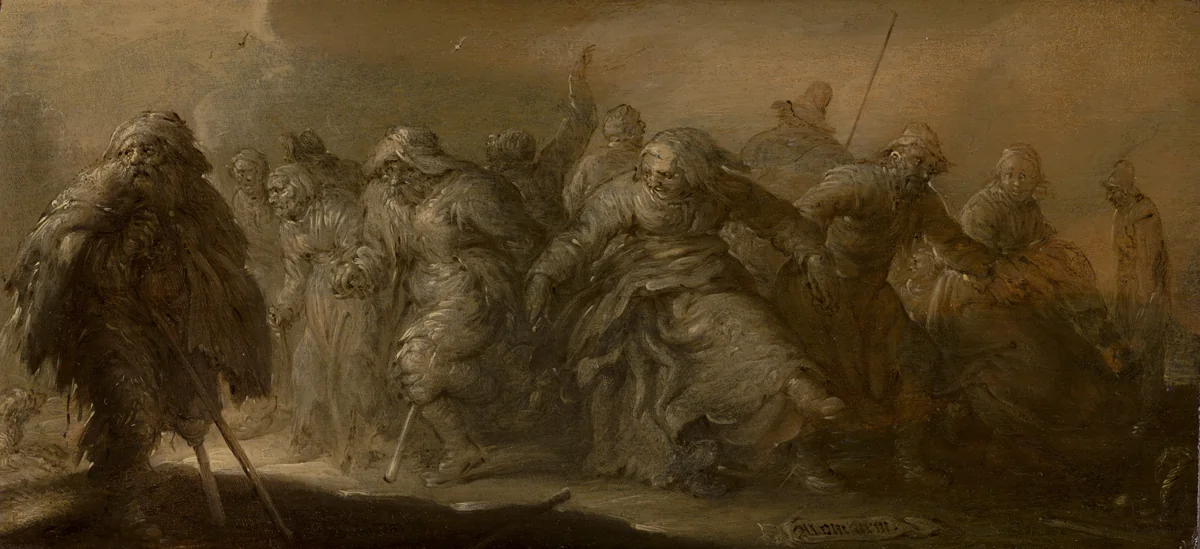 Dancing Beggars by Adriaen van de Venne, painting, 1635