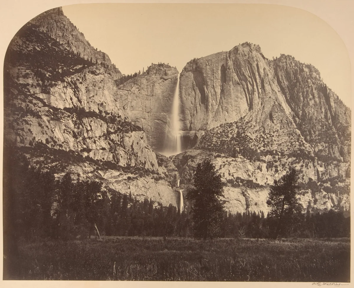 2637 Ft. Yosemite Fall, Front View by Carleton E. Watkins, photograph, 1861