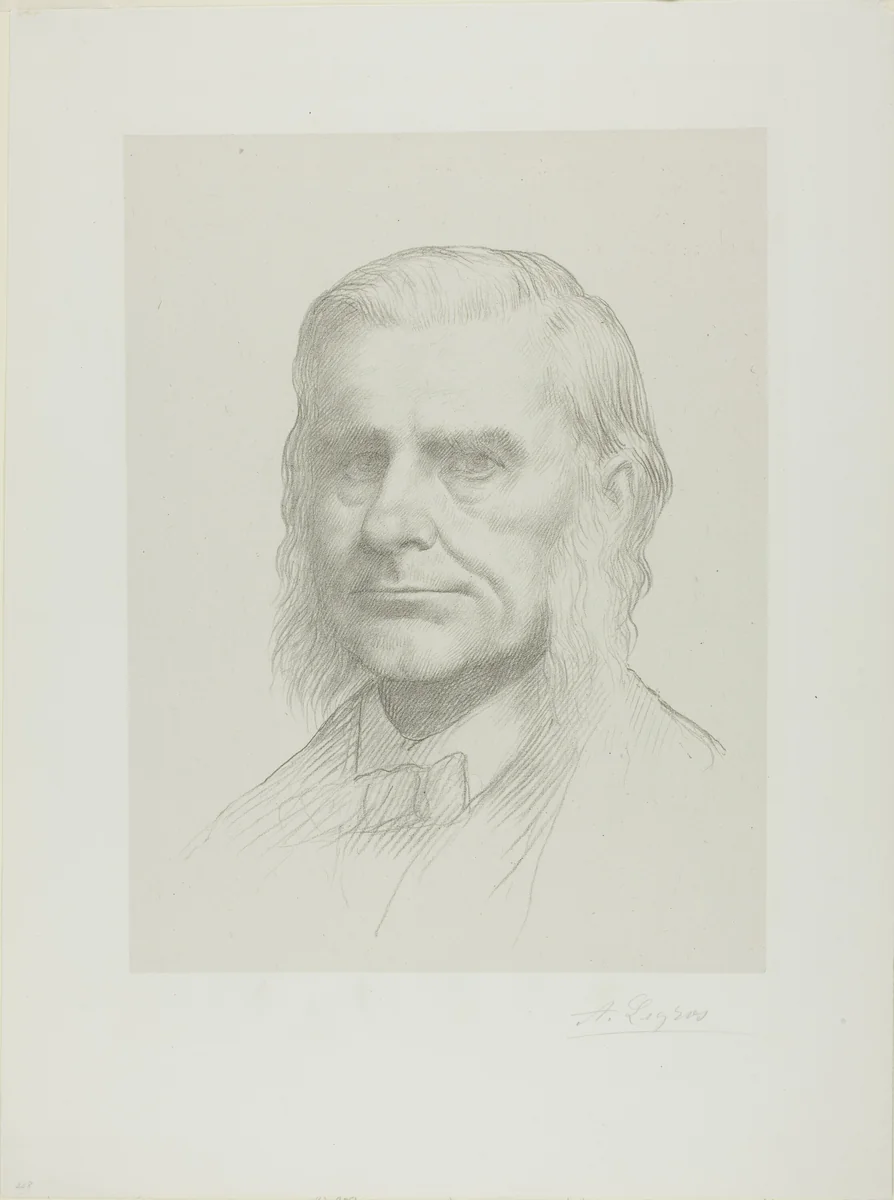 Portrait of Professor Huxley by Alphonse Legros, print, 1891