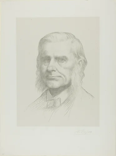 Portrait of Professor Huxley by Alphonse Legros, print, 1891