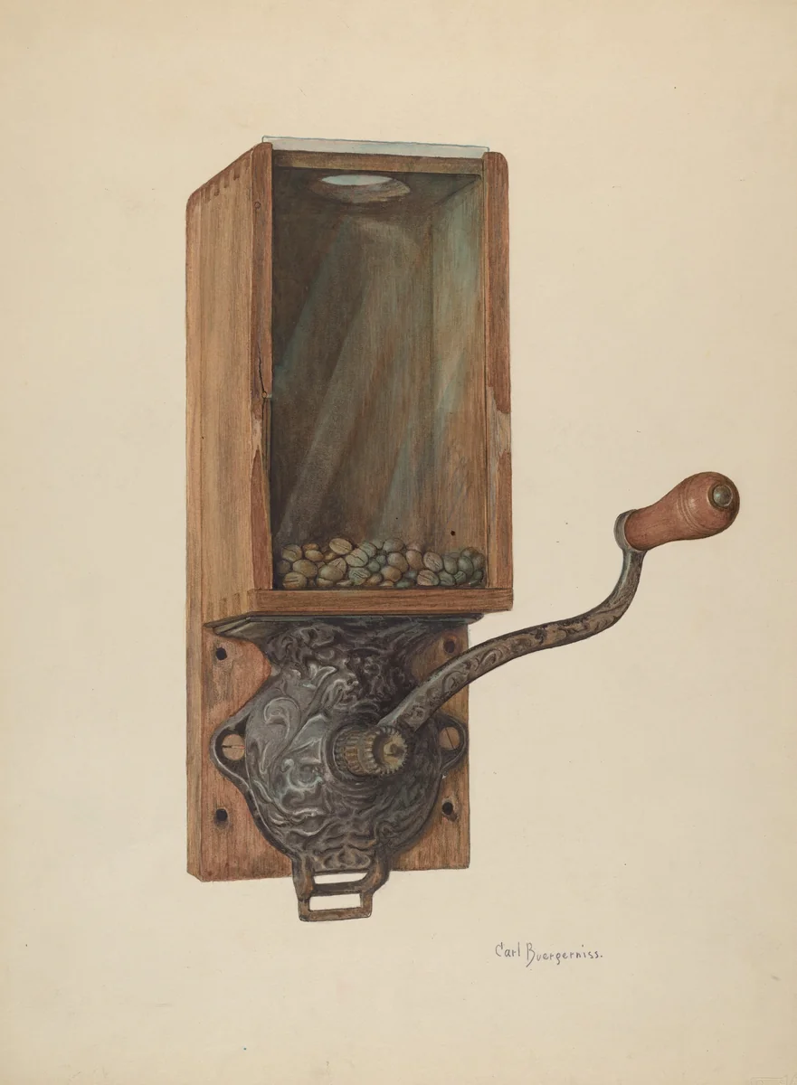 Coffee Mill by Carl Buergerniss, index of american design, 1940
