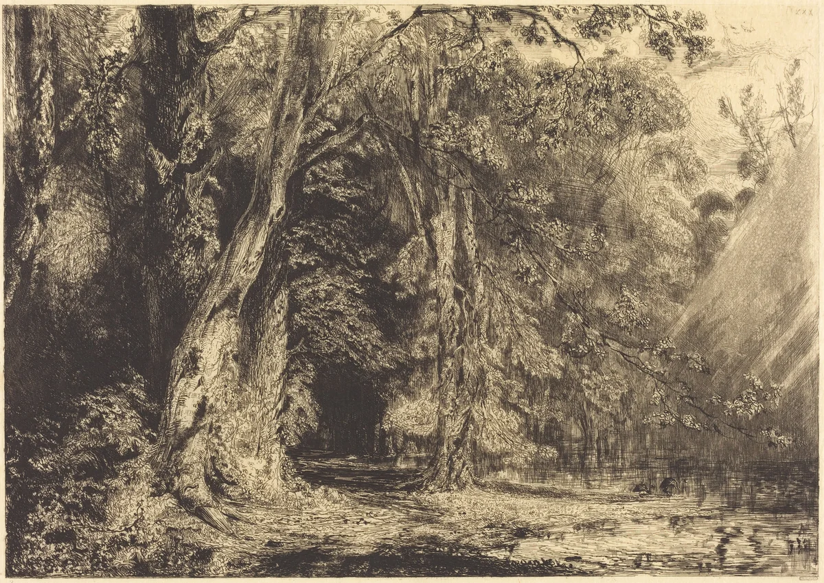 Flooding in the Forest of the Ile Séguin by Paul Huet, print, 1803-1869