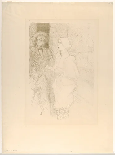 Léonie Yahne and Henry Mayer, in L'Age Difficile by Henri de Toulouse-Lautrec, print, 1895