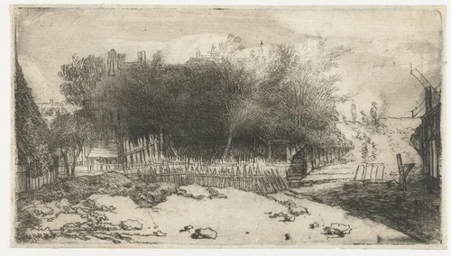 Landschap met een wit hek by Philips Koninck, print, 1659