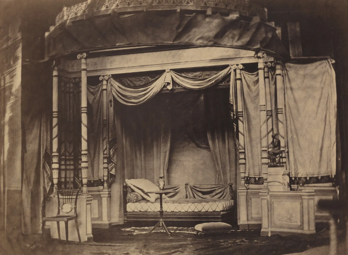 Bedroom display in the Paris Universal Exposition of 1855 by Félix Jacques Antoine Moulin, photograph, 1802-1875