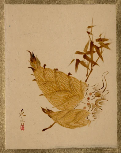 Bamboo Shoots by Shibata Zeshin (柴田是真), painting, 1880-1889