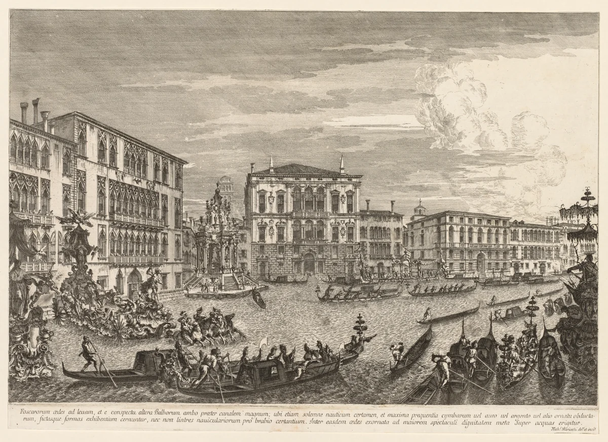 Views of Venice: The Regatta by Michele Marieschi, print, 1741