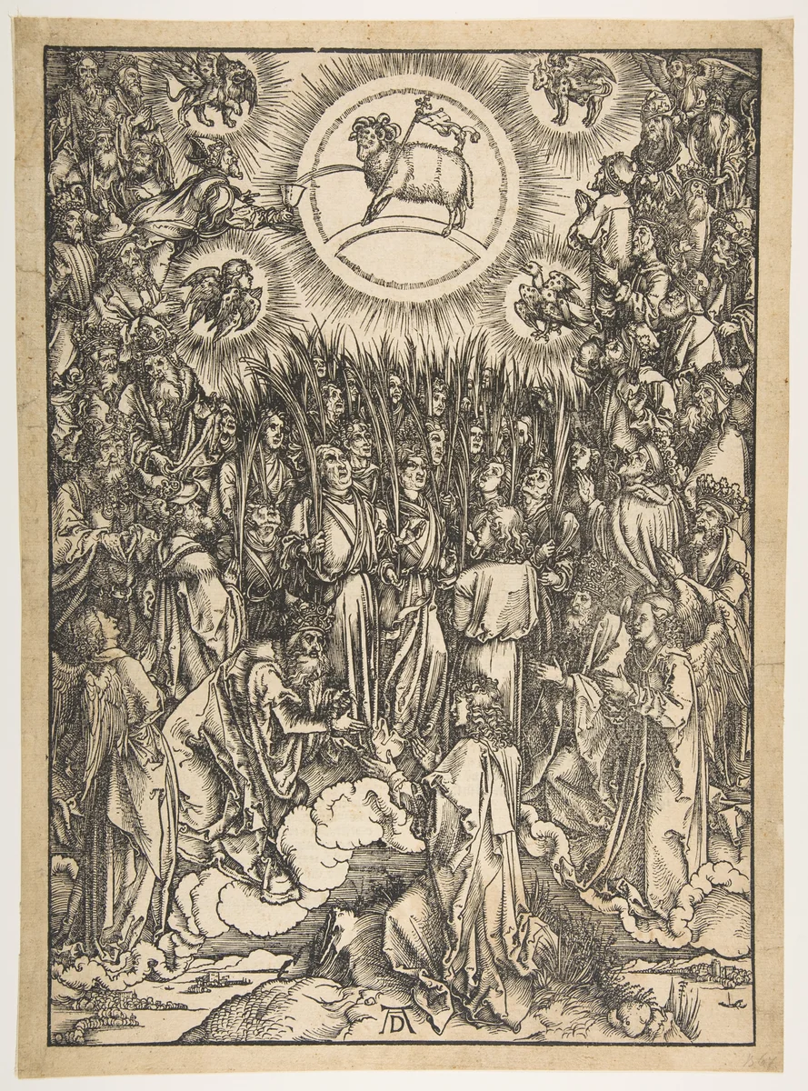 The Adoration of the Lamb, from "The Apocalypse", Latin Edition by Albrecht Dürer, print, 1511