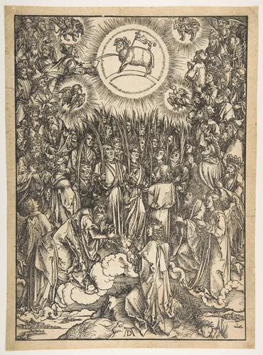 The Adoration of the Lamb, from "The Apocalypse", Latin Edition by Albrecht Dürer, print, 1511