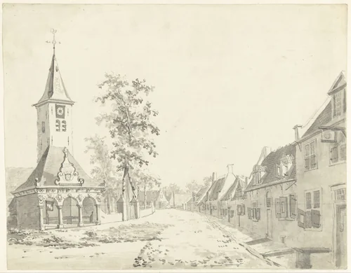 Gezicht te Overzande op Zuid-Beveland by anonymous, drawing, 1700-1800
