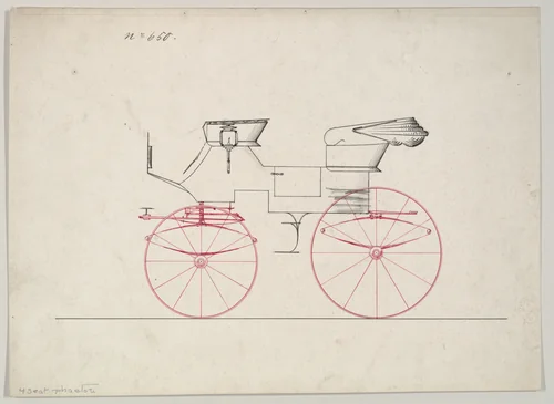 Design for Phaeton, no. 650 by Brewster & Co., drawing, 1850-1874