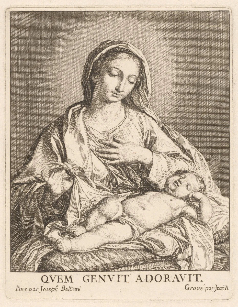 The Virgin and Sleeping Child by Giovanni Bottani; Giuseppe Bottani, print, 1725-1804