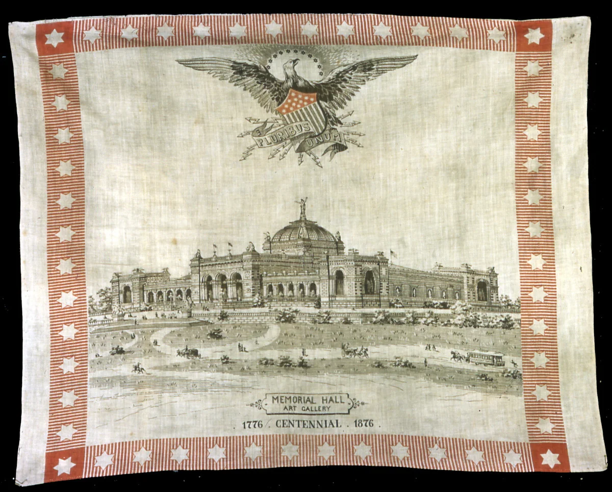 Handkerchief by Thomas Hunter, textile, 1800-1899