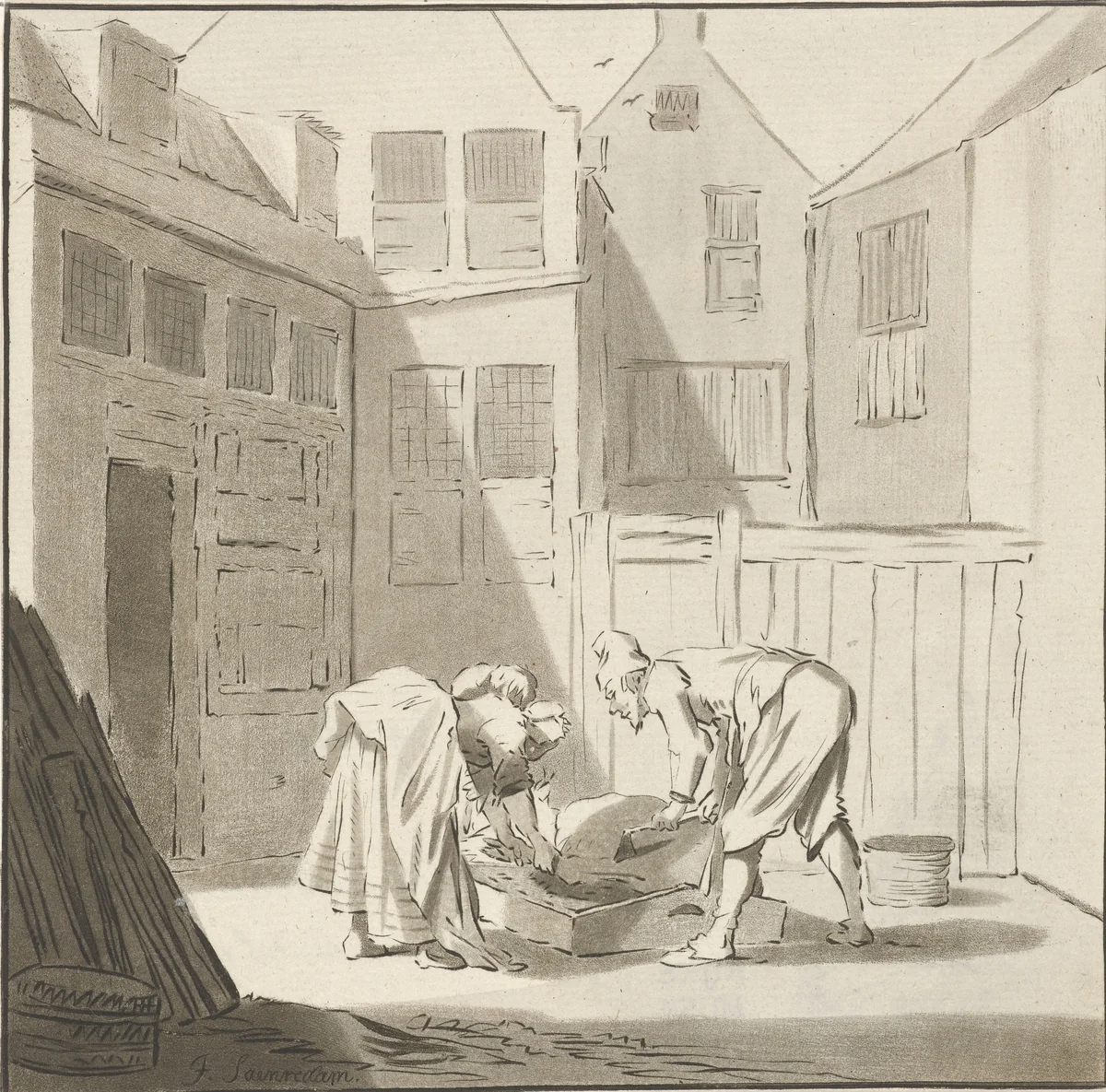 Varkensslacht by Cornelis Ploos van Amstel, print, 1778-1787