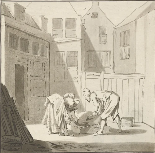 Varkensslacht by Cornelis Ploos van Amstel, print, 1778-1787